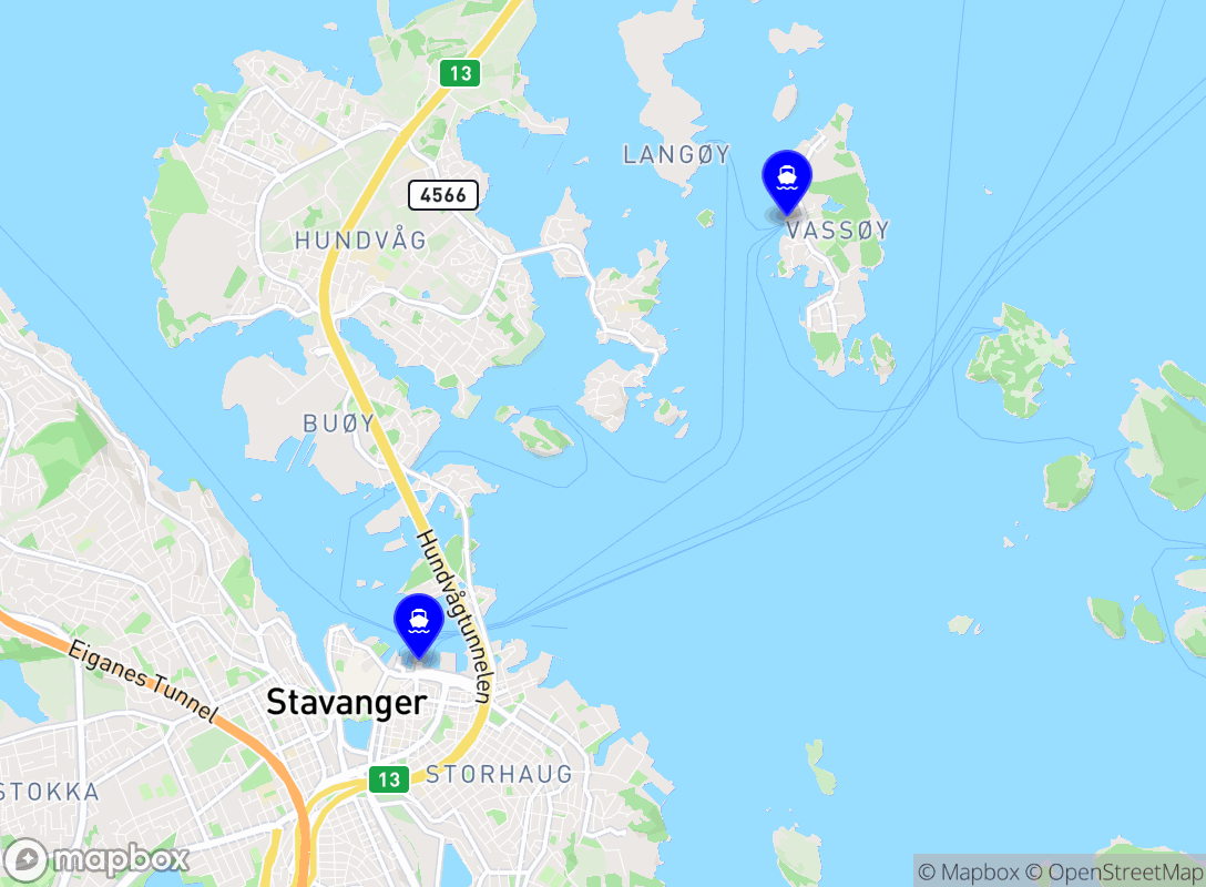 Fergerute for Stavanger Vassøy